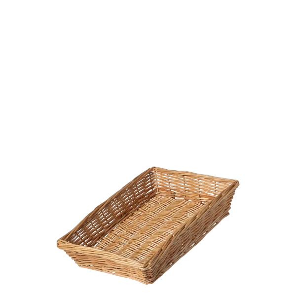 Hranatý prútený košík na chlieb 34 × 25 × 6,6 cm — Flow Wicker