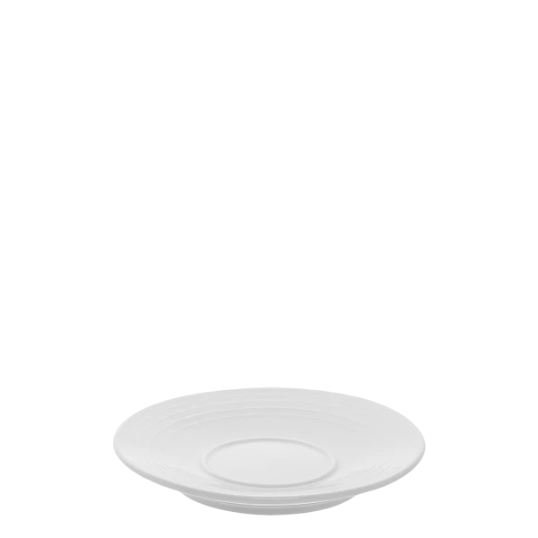 Mokka podšálek 13cm — Lunasol hotelový porcelán bílý s vroubkováním