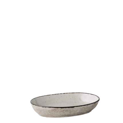 Zapekacia misa oválna 25 x 17 x 4.5 cm — Gaya Atelier svetlý sivý fŕkaný