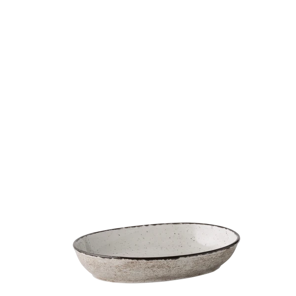 Zapekacia mísa oválná 25 x 17 x 4.5 cm — Gaya Atelier světle šedý stříkaný