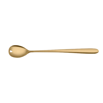 Latte Macchiatolöffel mit Herz — Alpha PVD light gold ganz matt