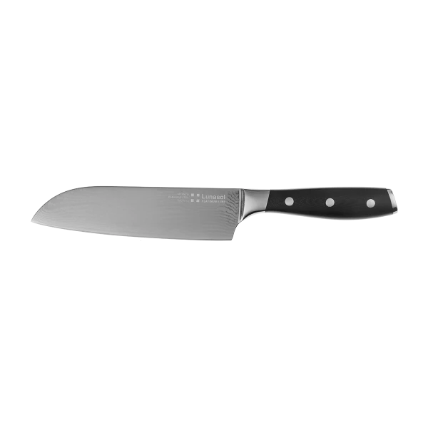 Nůž Santoku 18 cm/7“ Damašková ocel — nůž Lunasol Platinum Line
