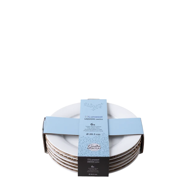 Tanier plytký 20,5 cm set 6 ks — UNIVERS biely