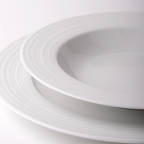 Talíř hluboký s okrajem Deco 22 cm sada 6 ks — UNIVERS bílý