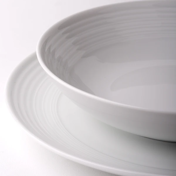 Tanier plytký Coupe classic Deco 29 cm set 6 ks — UNIVERS biely