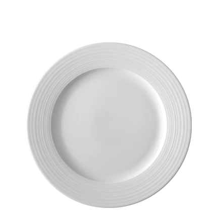 Flat plate with Deco rim 27 cm set of 6 pcs — UNIVERS white