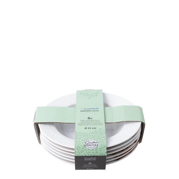 Teller tief Fahne Deco 22 cm, 6-tlg. — UNIVERS weiss