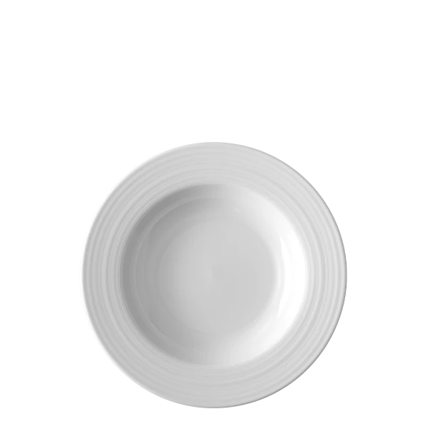 Deep plate with Deco rim 22 cm set of 6 pcs — UNIVERS white
