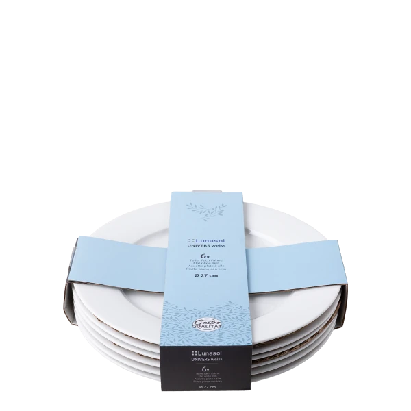 Teller flach Fahne 27 cm, 6-tlg. — UNIVERS weiss