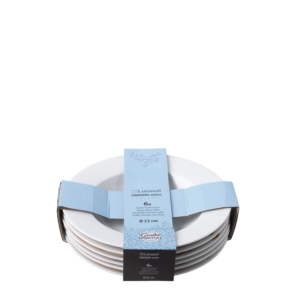 Deep Plate Rim 22 cm, 6-pcs. — UNIVERS white