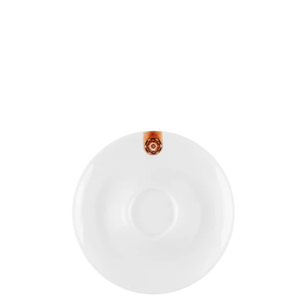Mocca saucer 12.5 cm — GAYA RGB white with brown ornament