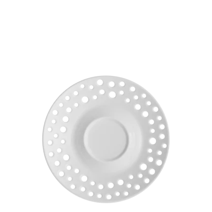 Kávová/čajová podšálek 15 cm — FLOW Perforovaný bílý