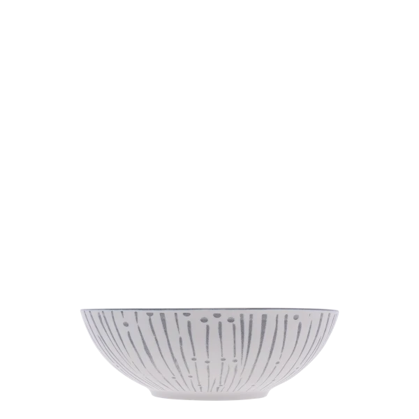 Cereal Bowl 17.5 cm, Inside speckled — BASIC white Lines light grey