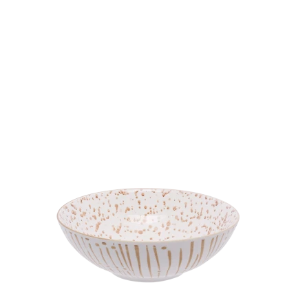 Cereal Bowl 17.5 cm, Inside speckled — BASIC white Lines champagne