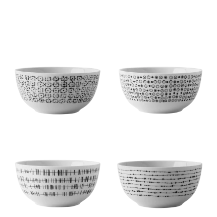 Miska na cereálie set 4 ks - Basic Dots