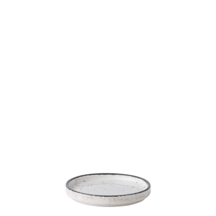 Bowl round Ø 10.5 cm H: 1.3 cm — Gaya Atelier light grey speckled