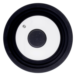 Glasdeckel mit Silikonrand schwarz 16, 18, 20 cm - BASIC Lunasol