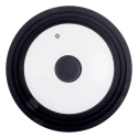 Sklenená pokrievka so silikónovým okrajom čierna 26, 28, 30 cm - BASIC Lunasol