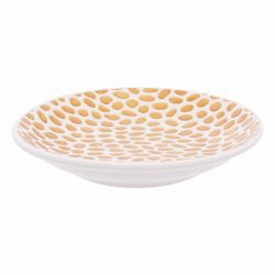 Plate flat Coupe 9.6 cm - FLOW Raised Structur white/champagne