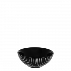 Miska na cereálie 14 cm - BASIC čierny so svetlo sivými pruhmi