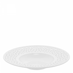 Gourmet talíř hluboký 30 cm - FLOW Perforovaný bílý