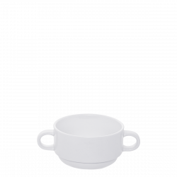 Soup Bowl 280 ml with two handles - Lunasol Hotel porcelain uni white
