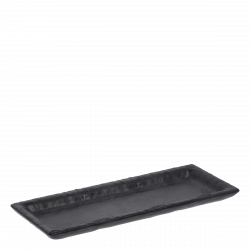 Tray rectange medium 24.4 x 9.8 cm - Elements Melamin black (Flow)