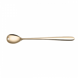 Latte Macchiato Spoon with Heart - Alpha PVD champagne all mirror