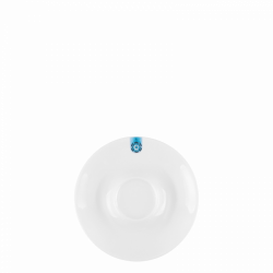 Coffee/Tea Saucer 15 cm - GAYA RGB white with Ornament blue