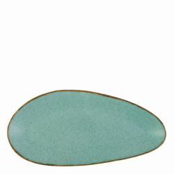 Plate oval 36 cm - Gaya Sand turquoise Lunasol