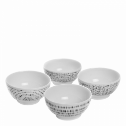 Cereal bowl set 4-pcs. Dots - BASIC Lunasol