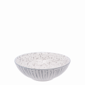 Cereal Bowl 17.5 cm, Inside speckled - BASIC white Lines light grey