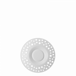 Kávová/čajová podšálka 15 cm - FLOW Perforovaný biely
