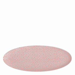 Plate oval 33 x 13 cm - FLOW Raised Structur skin / white