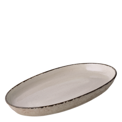 Auflaufform oval 45 x 30 x 4.5 cm - Elements light grey speckled