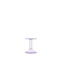 Kerzenhalter 14,5 cm grau/klar/rosa - ICHENDORF