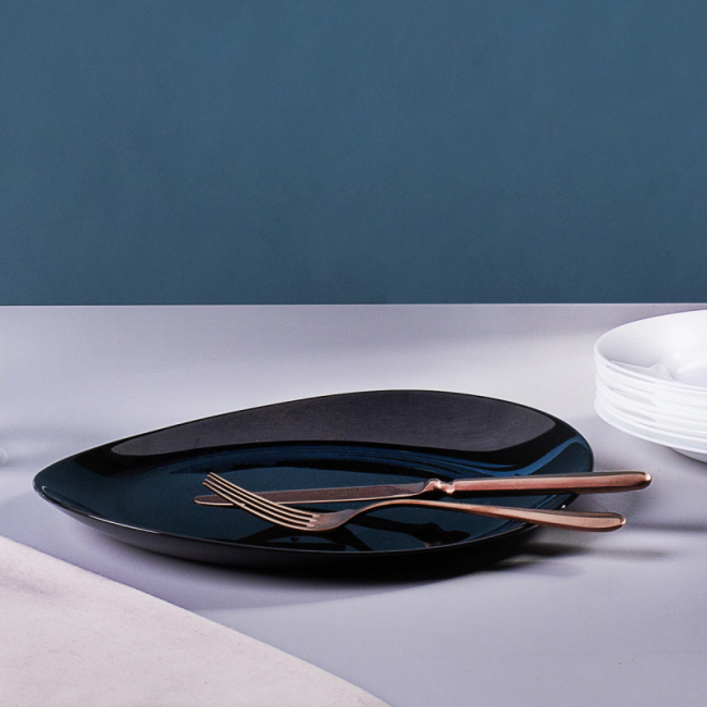 Plate oval 30 x 26 cm, Opal Glass schwarz - Arcoroc Evolutions black