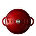 Smaltovaný liatinový hrniec červený Ø 28 cm - Jupiter Lunasol