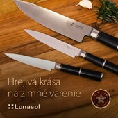 NOŽE Z NEMECKEJ OCELE Kvalitné nože Lunasol Premium s kovanou čepeľou spravia z prípravy jedla naozajstnú radosť. Ale poteší vás celý zimný prémiový výber. https://gastrofactory.eu/sk/blog/post/hrejiva-krasa-na-zimne-varenie